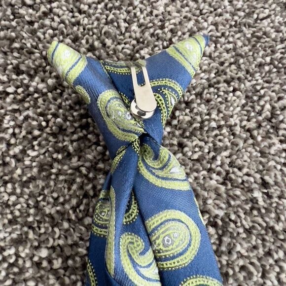Kids Vintage Paisley Silk Clip On Tie - Picture 3 of 6